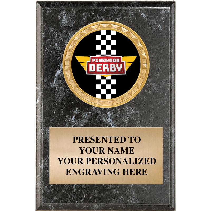 4X6 BLACK MARBLEIZED INS PLQ