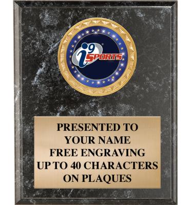 i9 Sports Black Marbleized Plaques