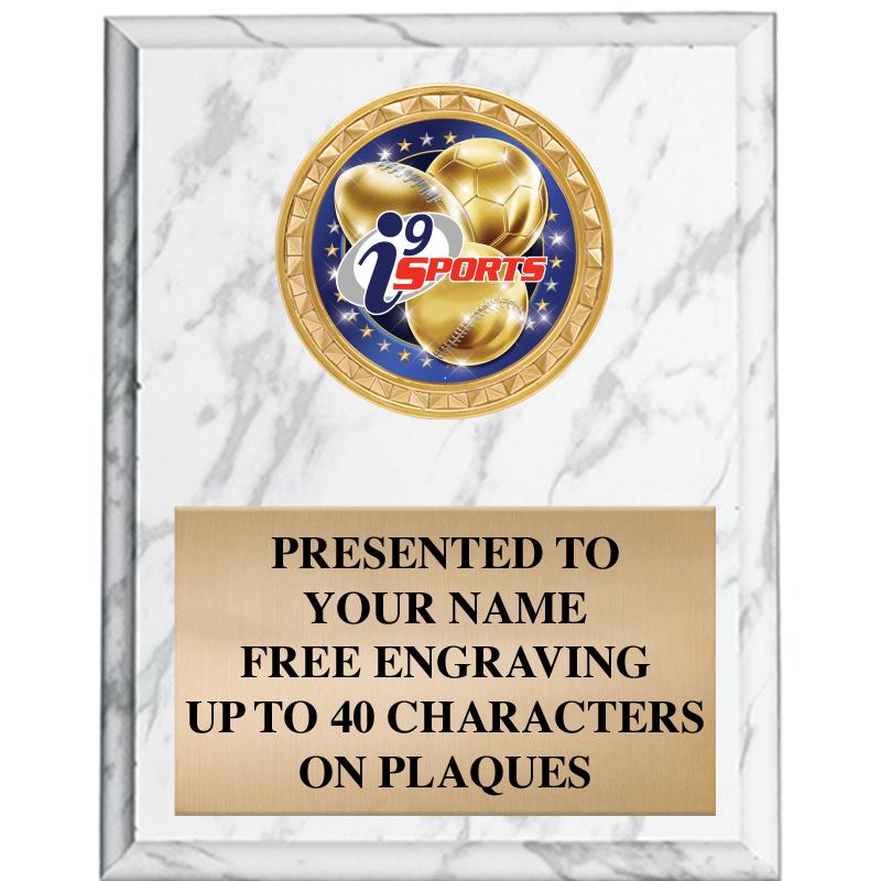 8X10-I9 WHITE MBL PLAQUE
