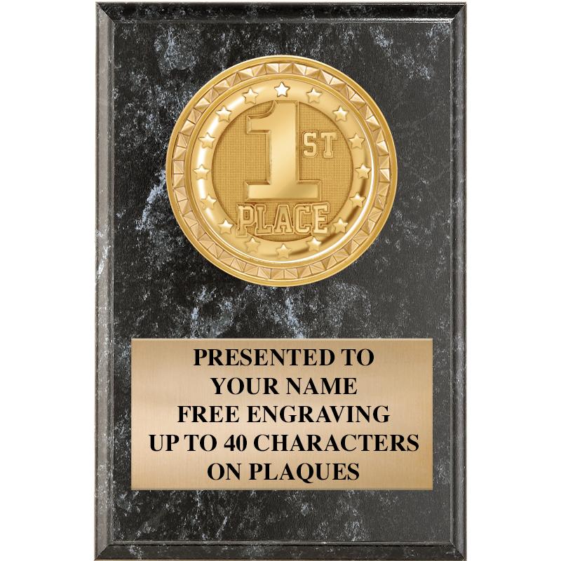 4" X 6" BLK MBL INSERT PLQ