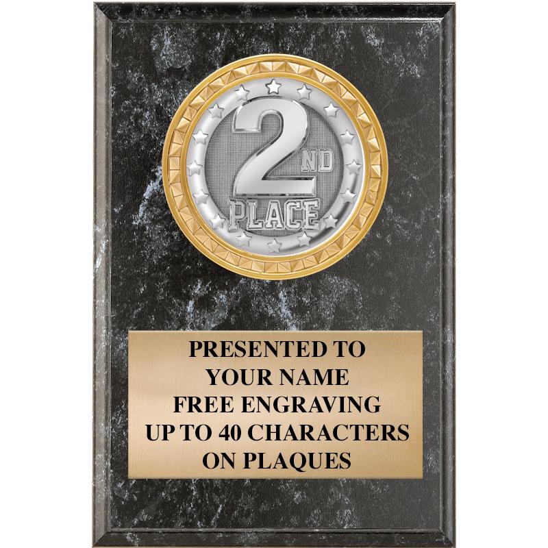 4" X 6" BLK MBL INSERT PLQ