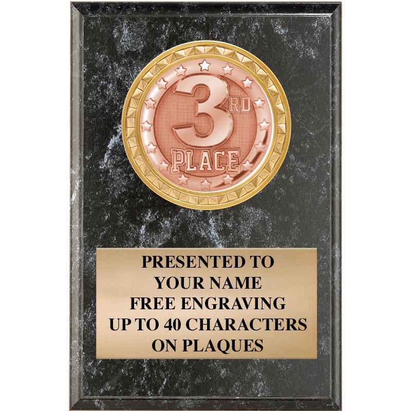 4" X 6" BLK MBL INSERT PLQ