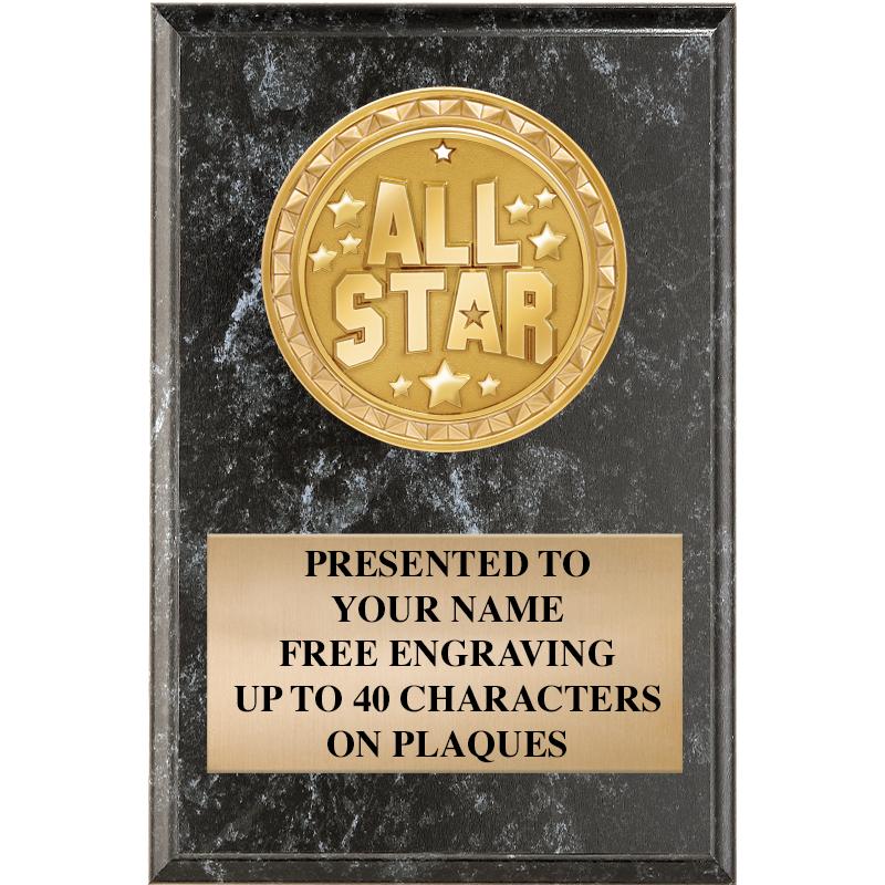 4" X 6" BLK MBL INSERT PLQ