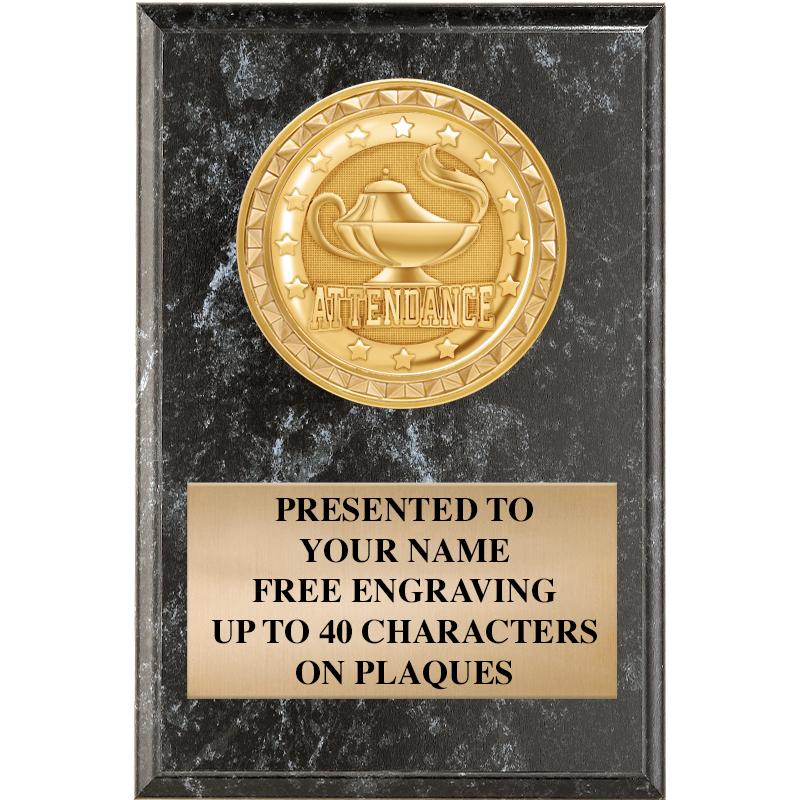 4" X 6" BLK MBL INSERT PLQ