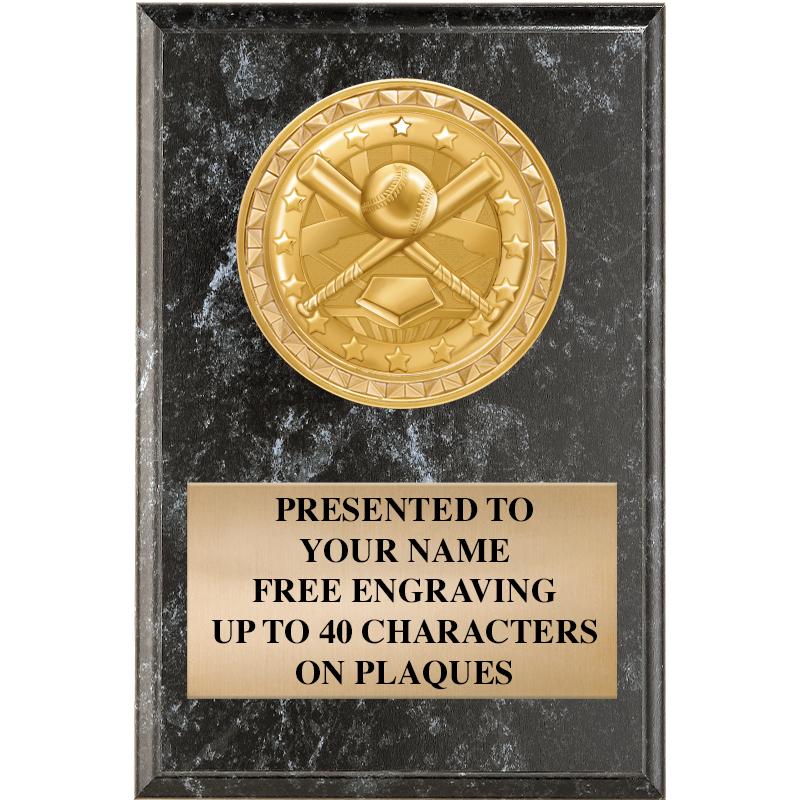 4" X 6" BLK MBL INSERT PLQ