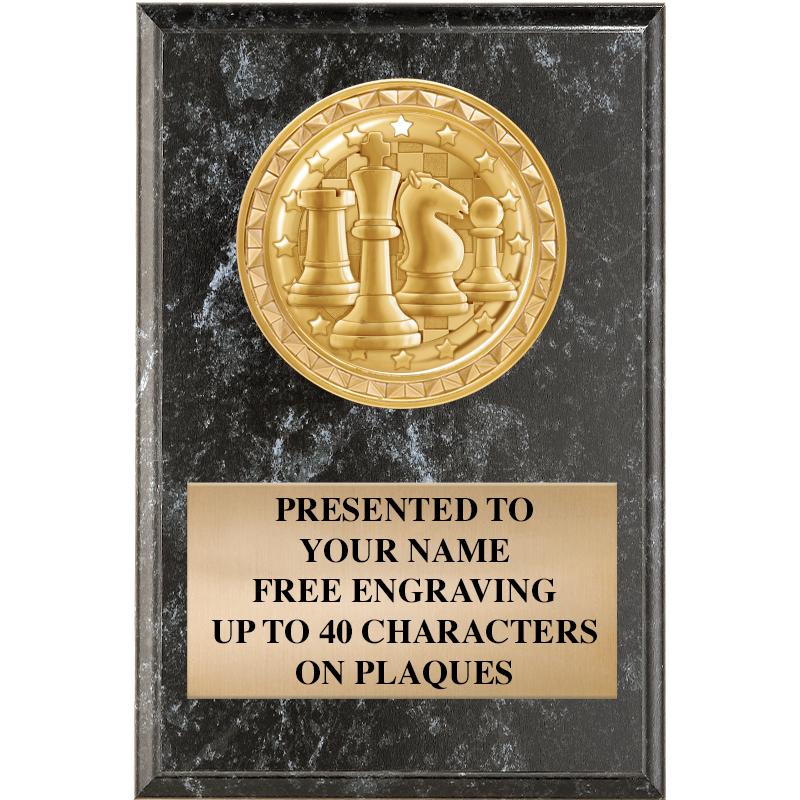 4" X 6" BLK MBL INSERT PLQ