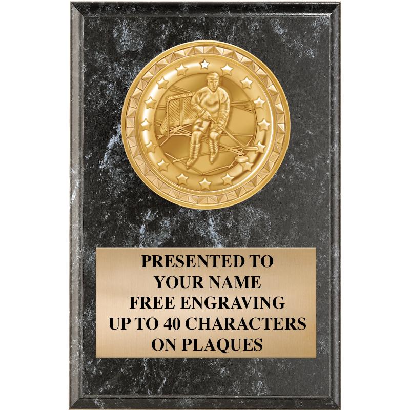 4" X 6" BLK MBL INSERT PLQ