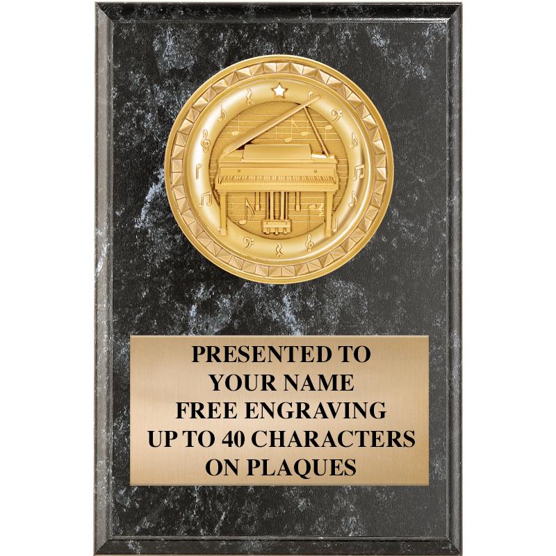 4" X 6" BLK MBL INSERT PLQ