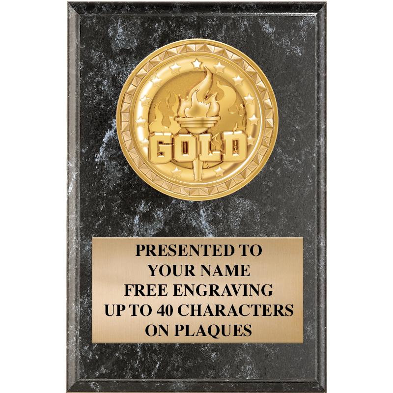 4" X 6" BLK MBL INSERT PLQ