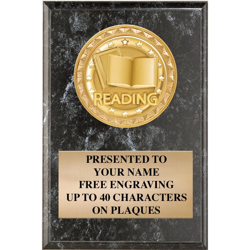 4" X 6" BLK MBL INSERT PLQ