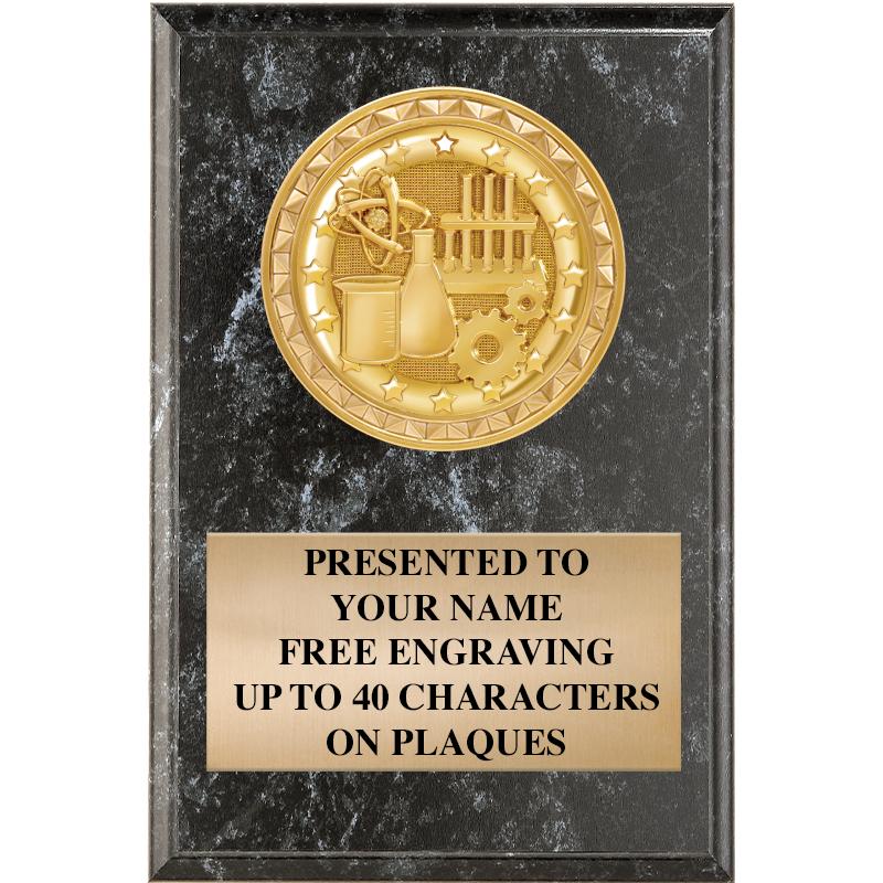 4" X 6" BLK MBL INSERT PLQ