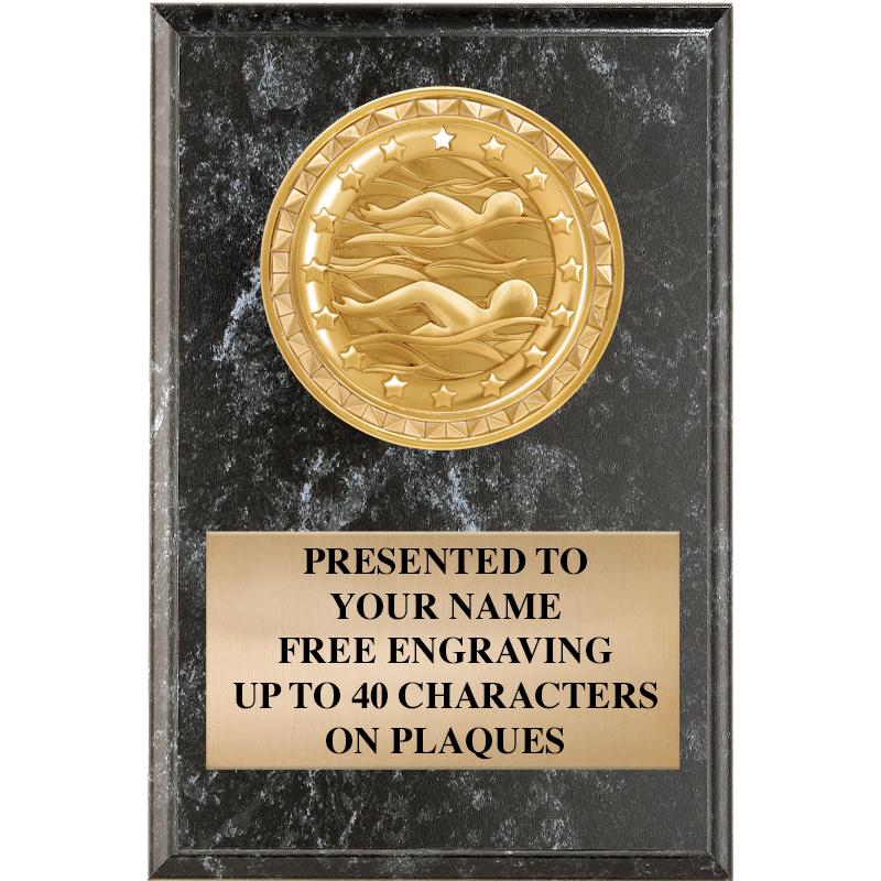 4" X 6" BLK MBL INSERT PLQ