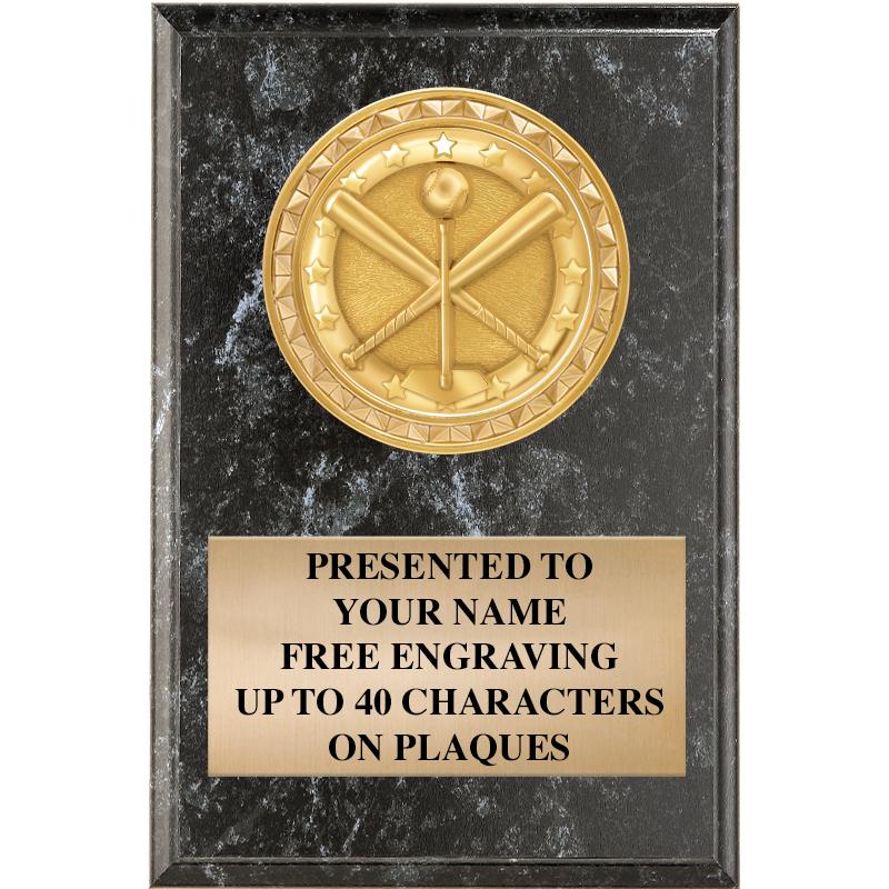 4" X 6" BLK MBL INSERT PLQ