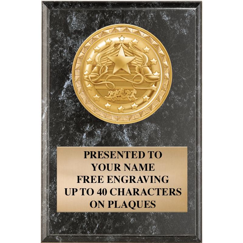 4" X 6" BLK MBL INSERT PLQ