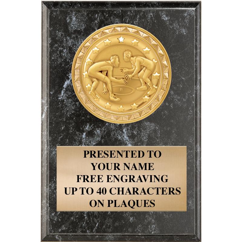 4" X 6" BLK MBL INSERT PLQ