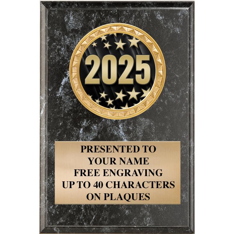 4" X 6" BLK MBL INSERT PLQ