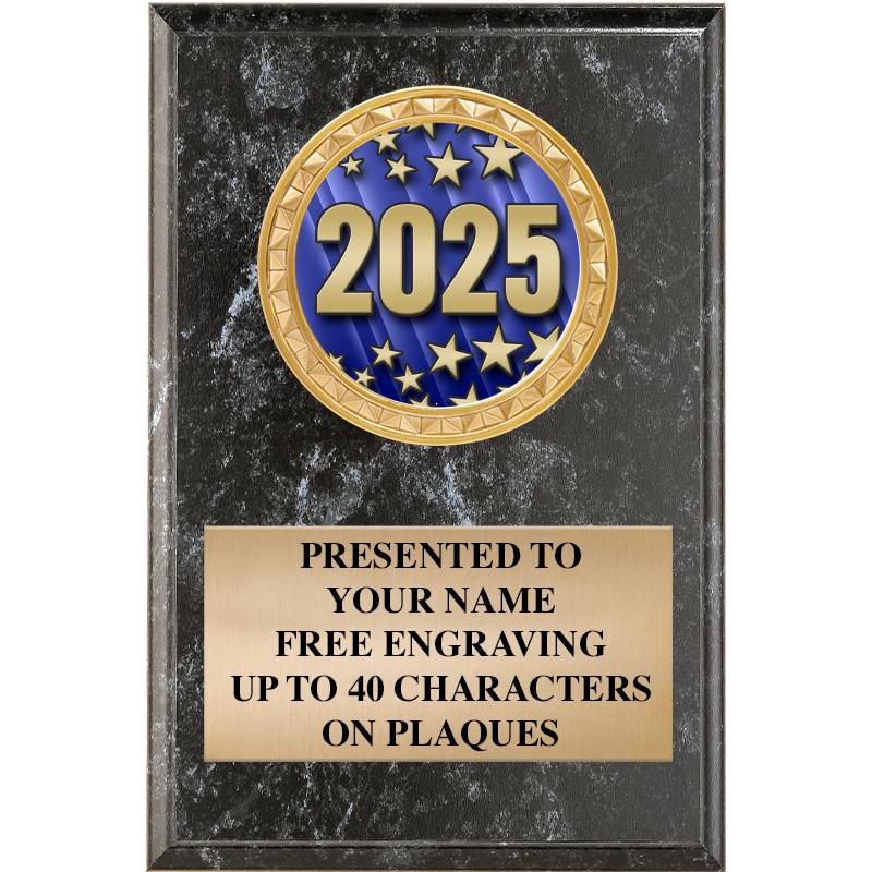 4" X 6" BLK MBL INSERT PLQ