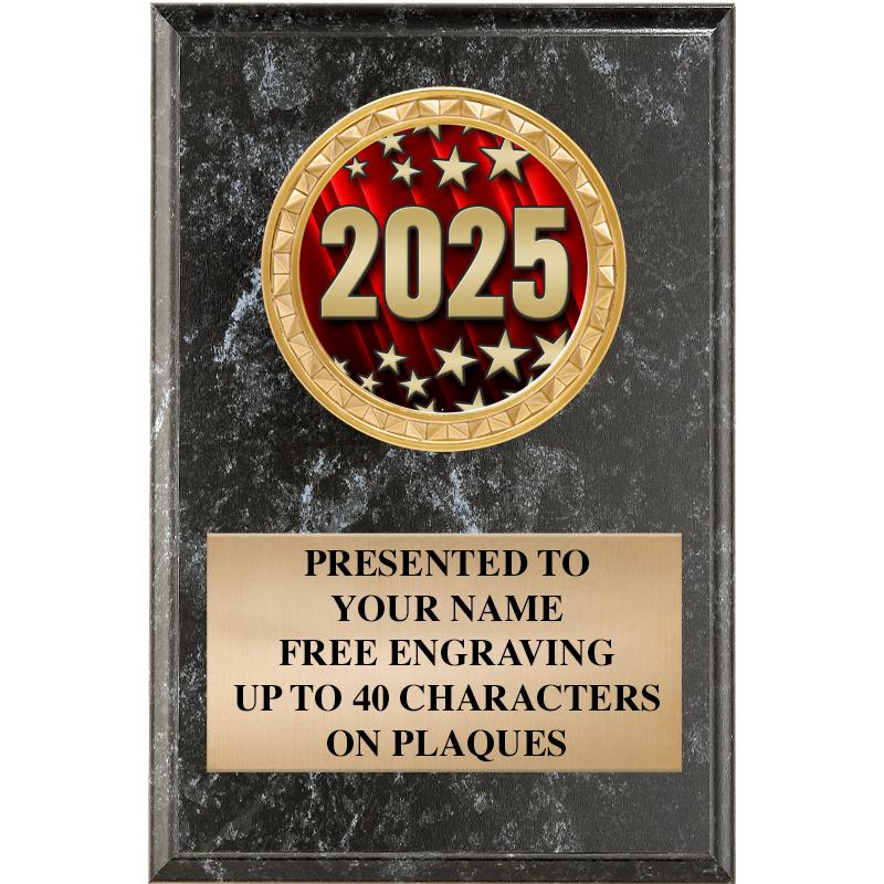 4" X 6" BLK MBL INSERT PLQ