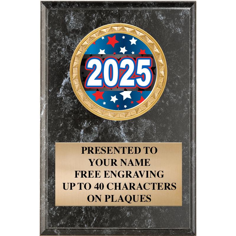 4" X 6" BLK MBL INSERT PLQ