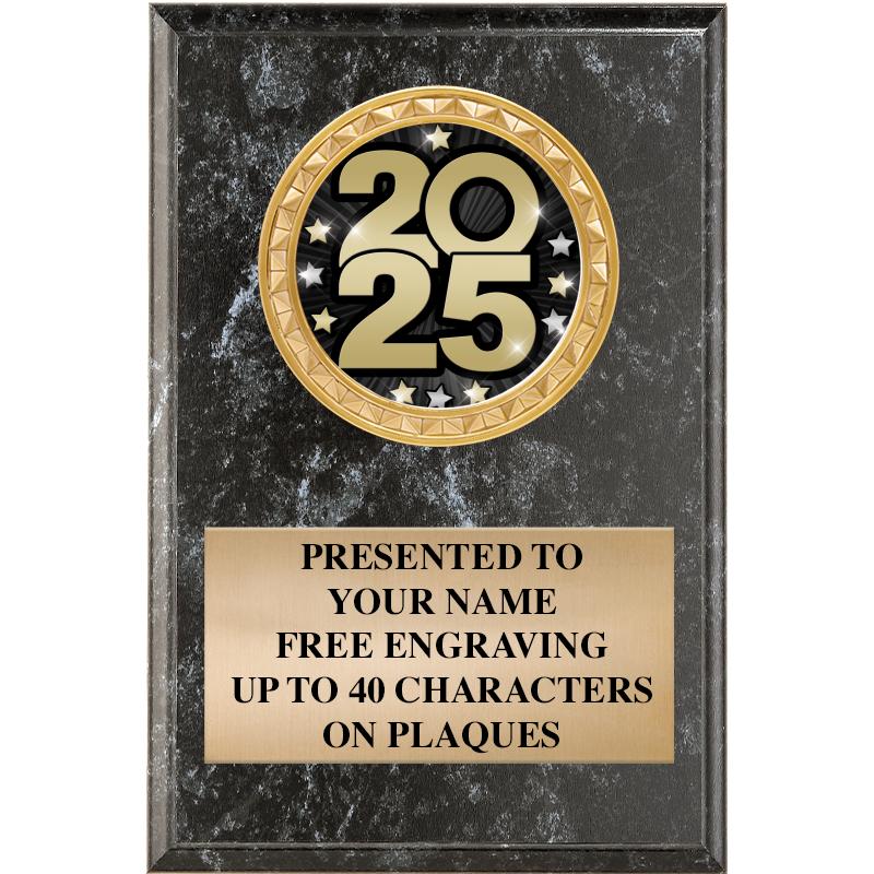 4" X 6" BLK MBL INSERT PLQ