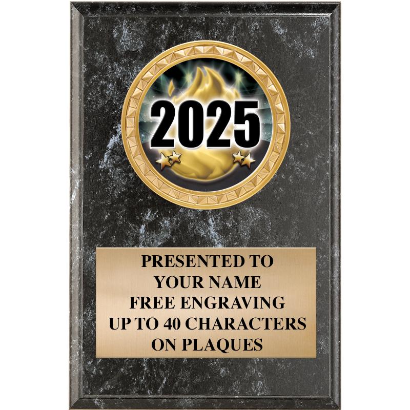 4" X 6" BLK MBL INSERT PLQ