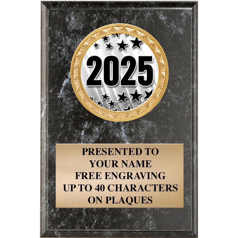 4" X 6" BLK MBL INSERT PLQ