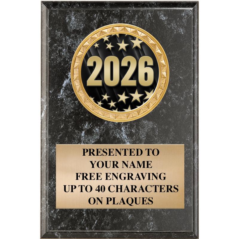 4" X 6" BLK MBL INSERT PLQ