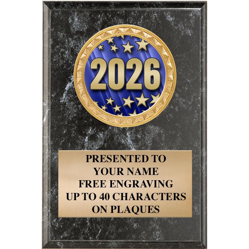 4" X 6" BLK MBL INSERT PLQ