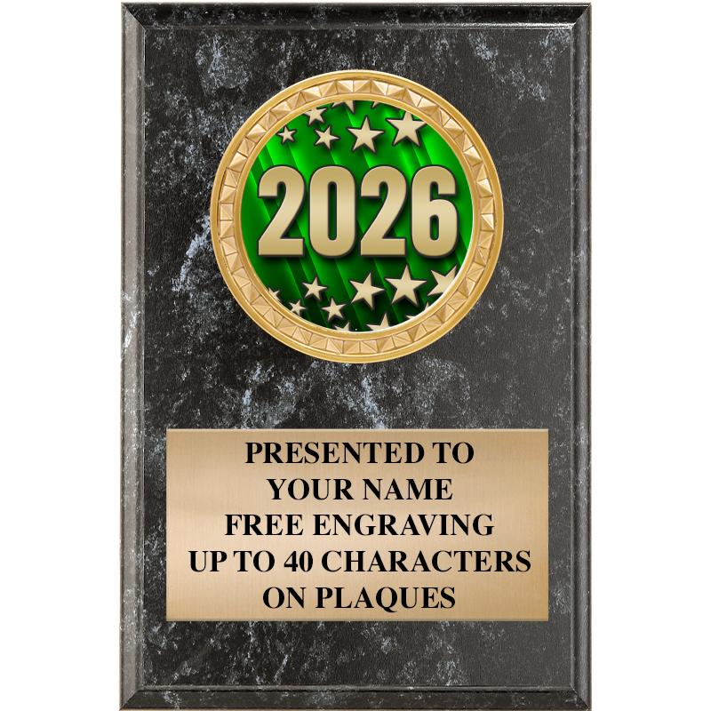 4" X 6" BLK MBL INSERT PLQ