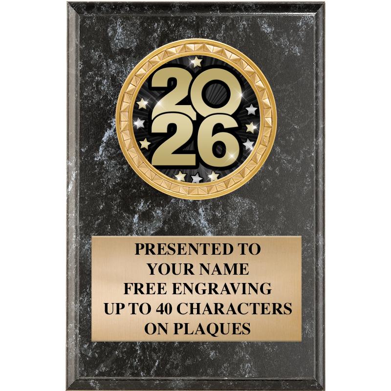 4" X 6" BLK MBL INSERT PLQ