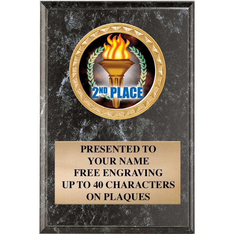 4" X 6" BLK MBL INSERT PLQ