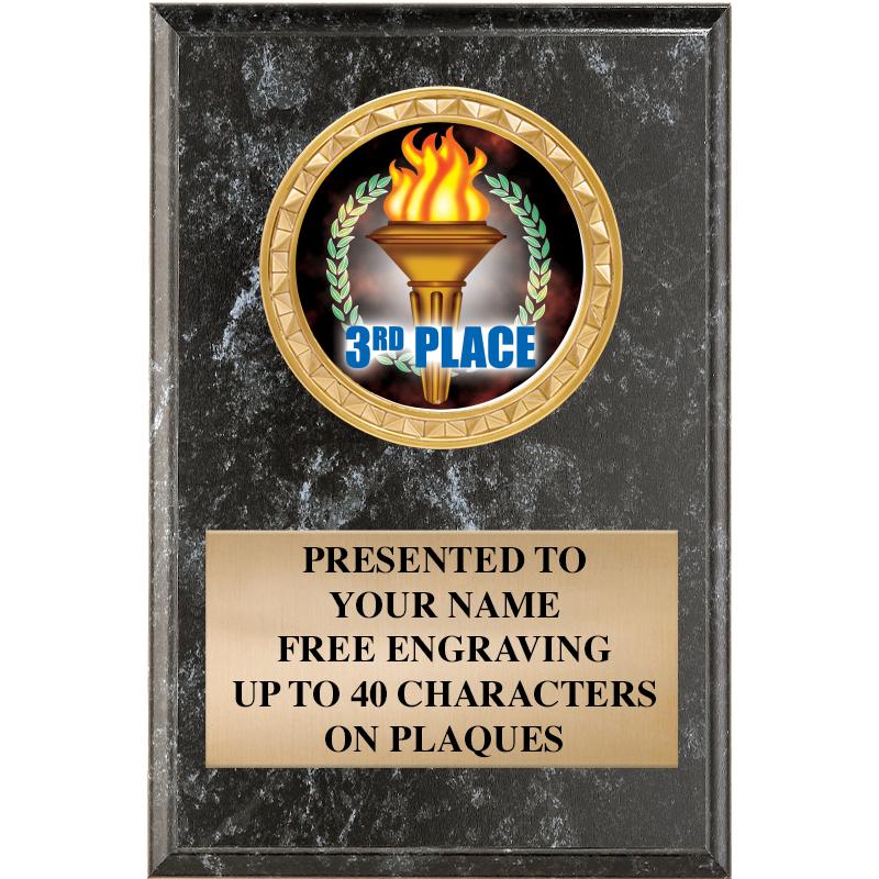 4" X 6" BLK MBL INSERT PLQ