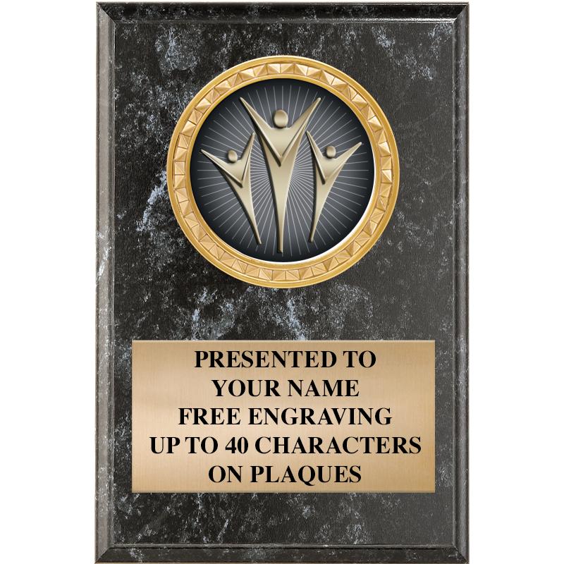 4" X 6" BLK MBL INSERT PLQ