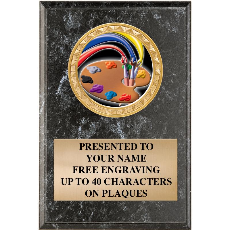 4" X 6" BLK MBL INSERT PLQ