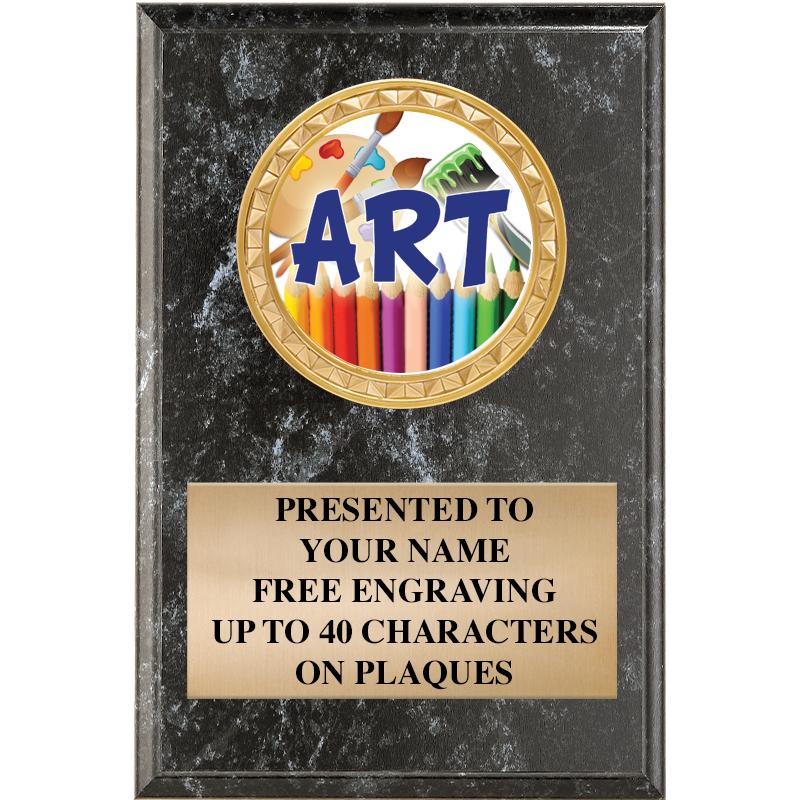 4" X 6" BLK MBL INSERT PLQ