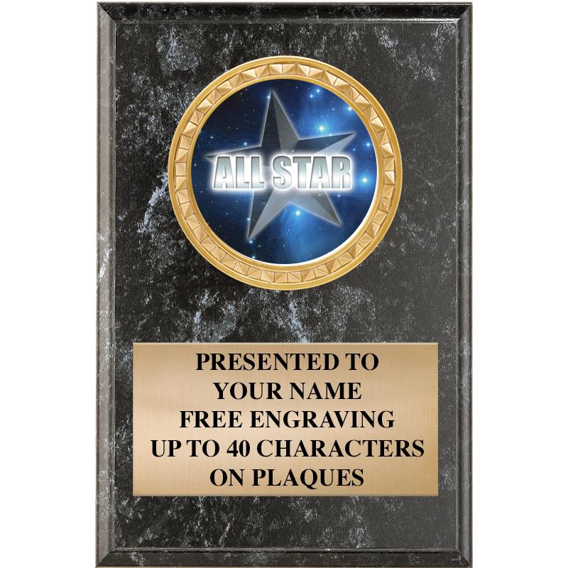 4" X 6" BLK MBL INSERT PLQ