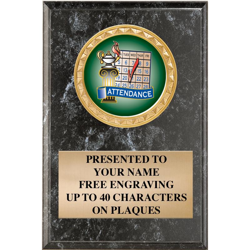 4" X 6" BLK MBL INSERT PLQ