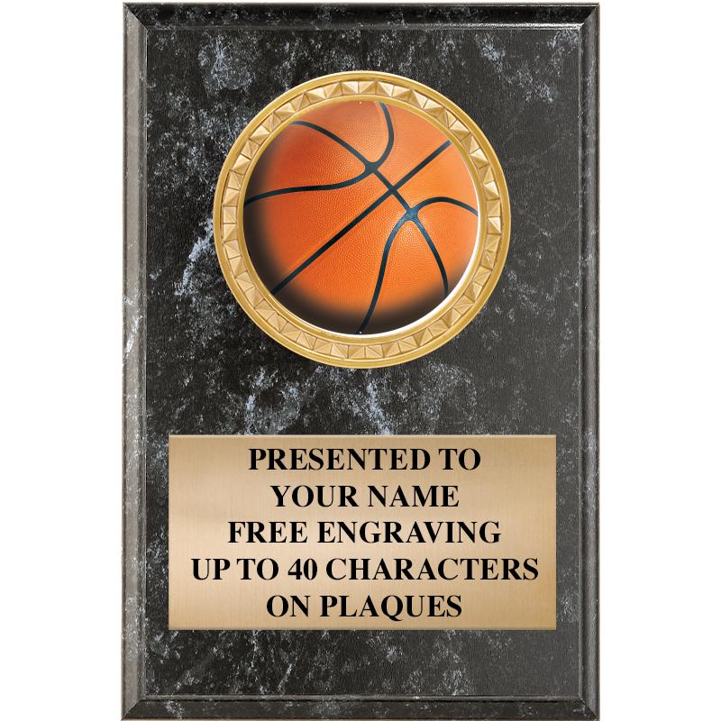 4" X 6" BLK MBL INSERT PLQ