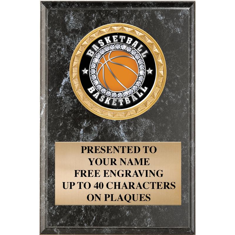 4" X 6" BLK MBL INSERT PLQ