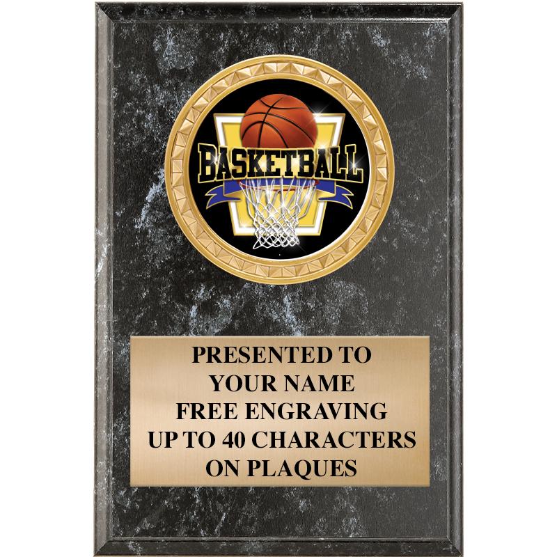 4" X 6" BLK MBL INSERT PLQ