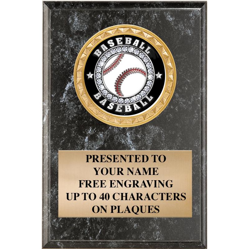 4" X 6" BLK MBL INSERT PLQ