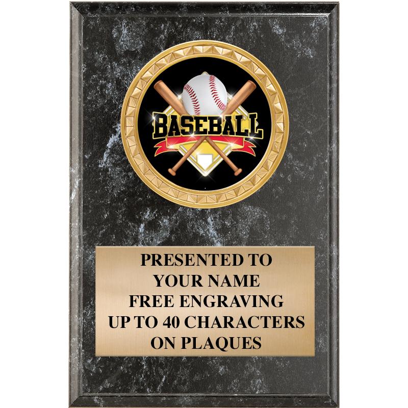 4" X 6" BLK MBL INSERT PLQ