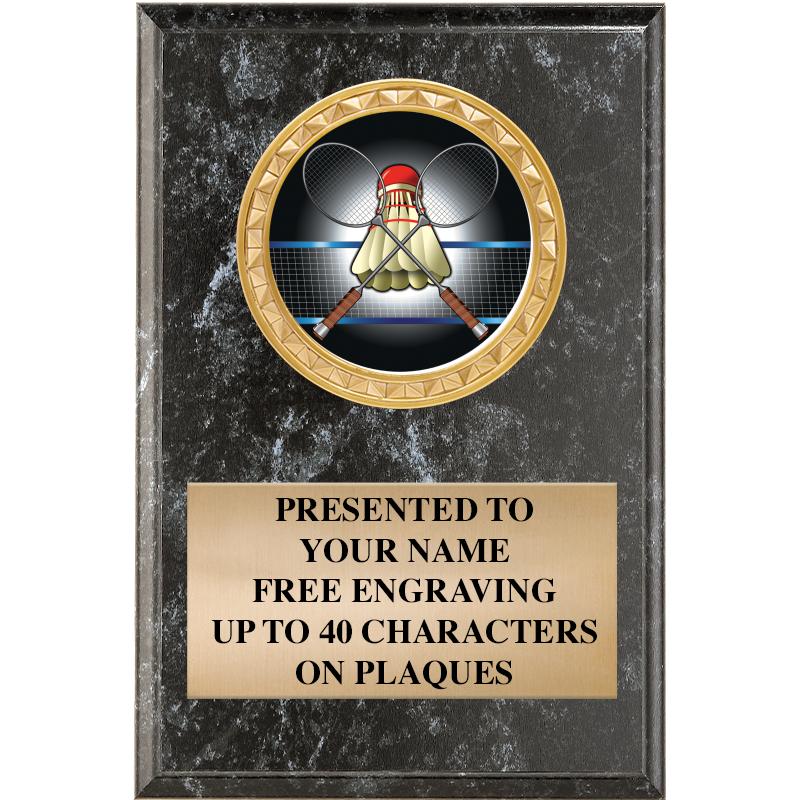 4" X 6" BLK MBL INSERT PLQ