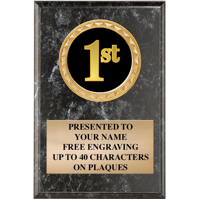 4" X 6" BLK MBL INSERT PLQ