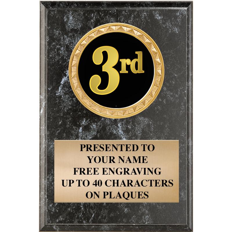 4" X 6" BLK MBL INSERT PLQ