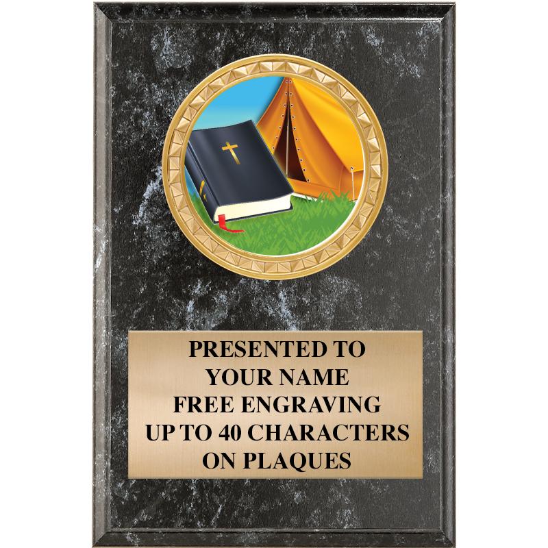 4" X 6" BLK MBL INSERT PLQ