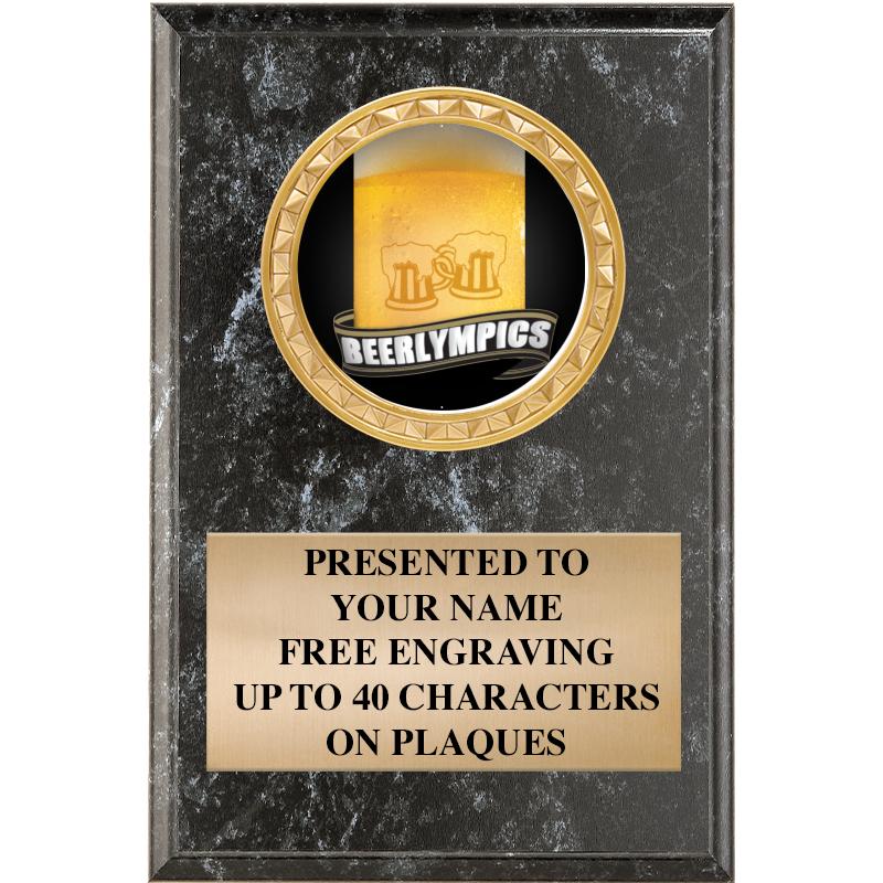 4" X 6" BLK MBL INSERT PLQ