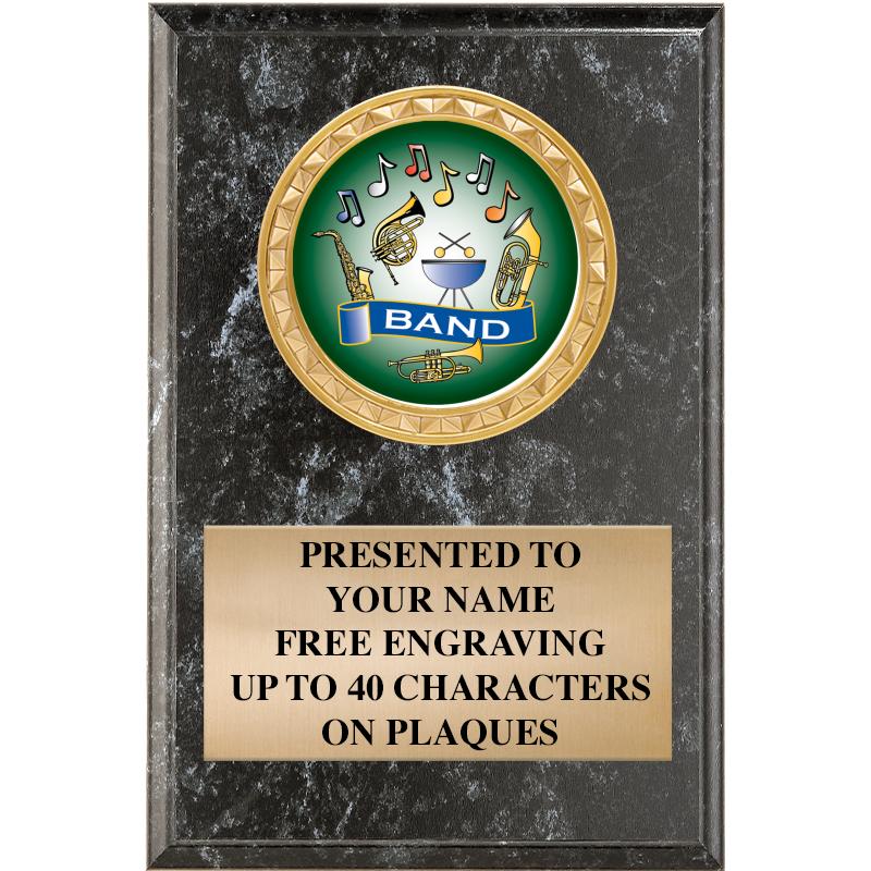 4" X 6" BLK MBL INSERT PLQ