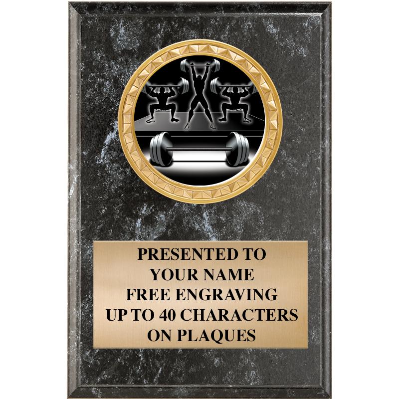 4" X 6" BLK MBL INSERT PLQ