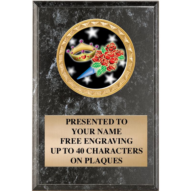 4" X 6" BLK MBL INSERT PLQ